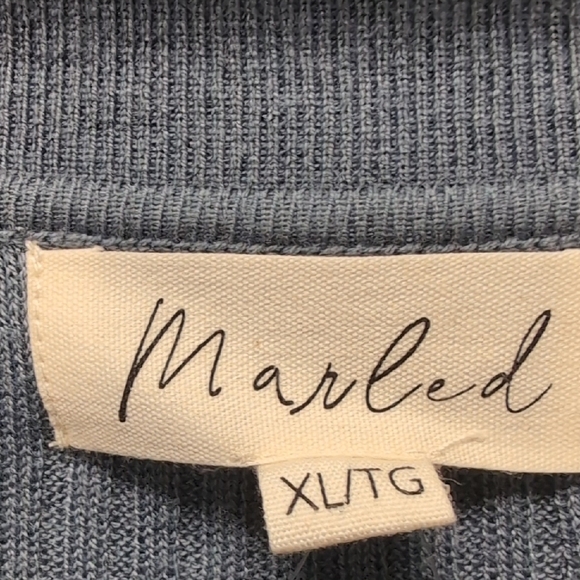 Marled Blue Button Down Shirt Classic Top Wool Blend Size XL NWT - Picture 5 of 7